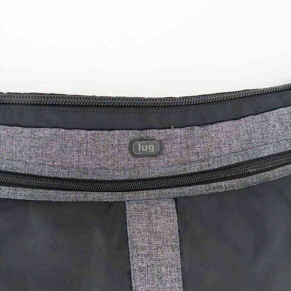 LUG Hula Hoop Black Gray Carry All Messenger Diaper Bag Stroller Straps Pockets - Picture 3 of 15